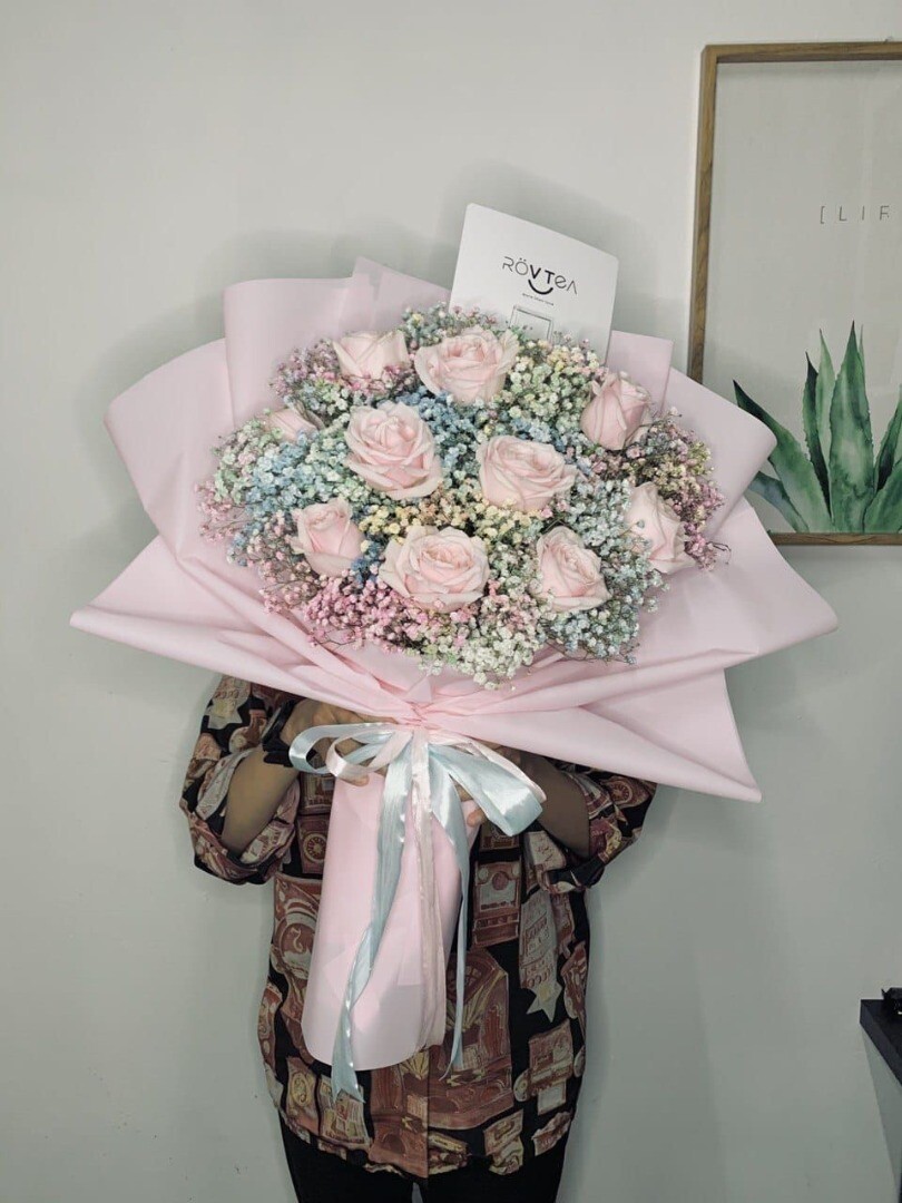 10 ROSE+BABY BREATH L (By: Rovtea Empire from Ampang)