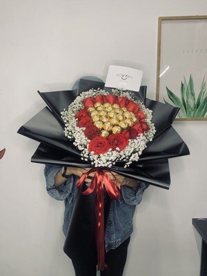 15 ROSE+24 FERRERO+BABY BREATH (By: Rovtea Empire from Ampang)