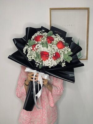 6 ROSE+BABY BREATH L (By: Rovtea Empire from Ampang)