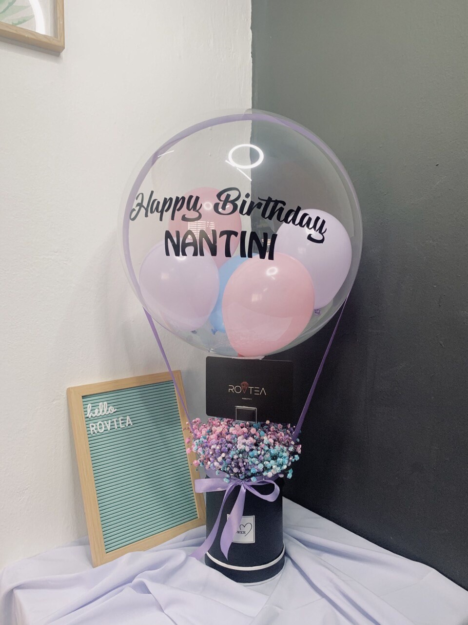 BABY BREATH+BALLOON+BOX (By: Rovtea Empire from Ampang)
