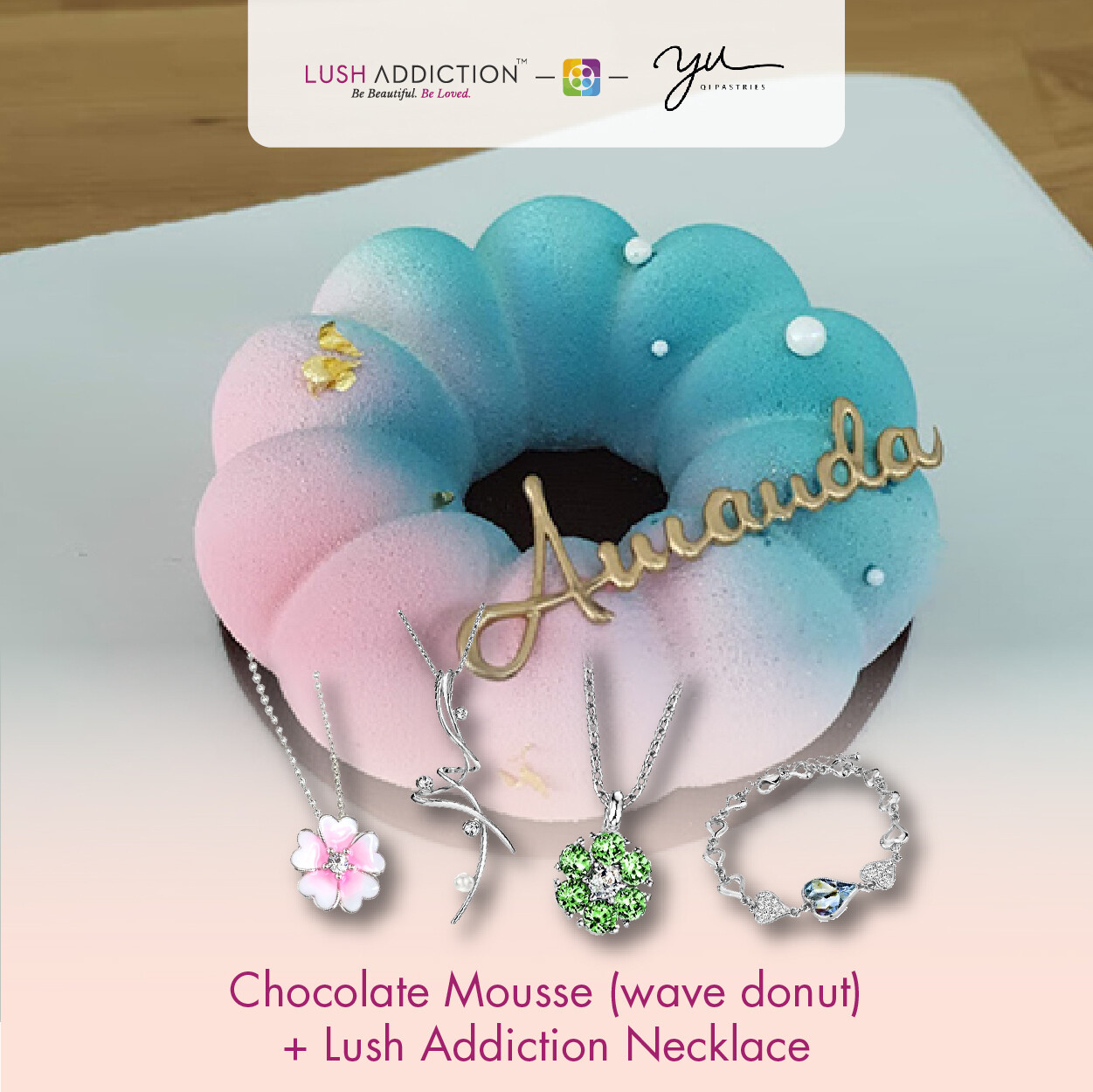 Chocolate Mousse (Wave Donut) + Lush Addiction Necklace (By: Yu.Qi Pastries  from KL)