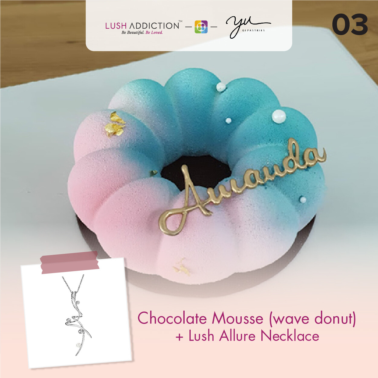 Chocolate Mousse (Wave Donut) + Lush Addiction Necklace (By: Yu.Qi Pastries  from KL)