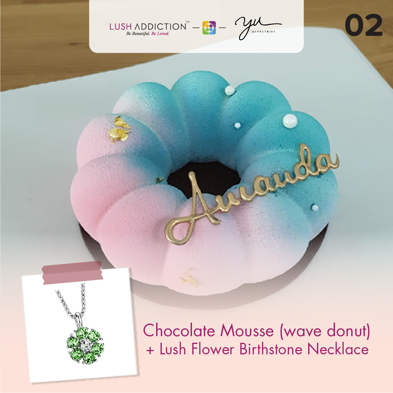 Chocolate Mousse (Wave Donut) + Lush Addiction Necklace (By: Yu.Qi Pastries  from KL)