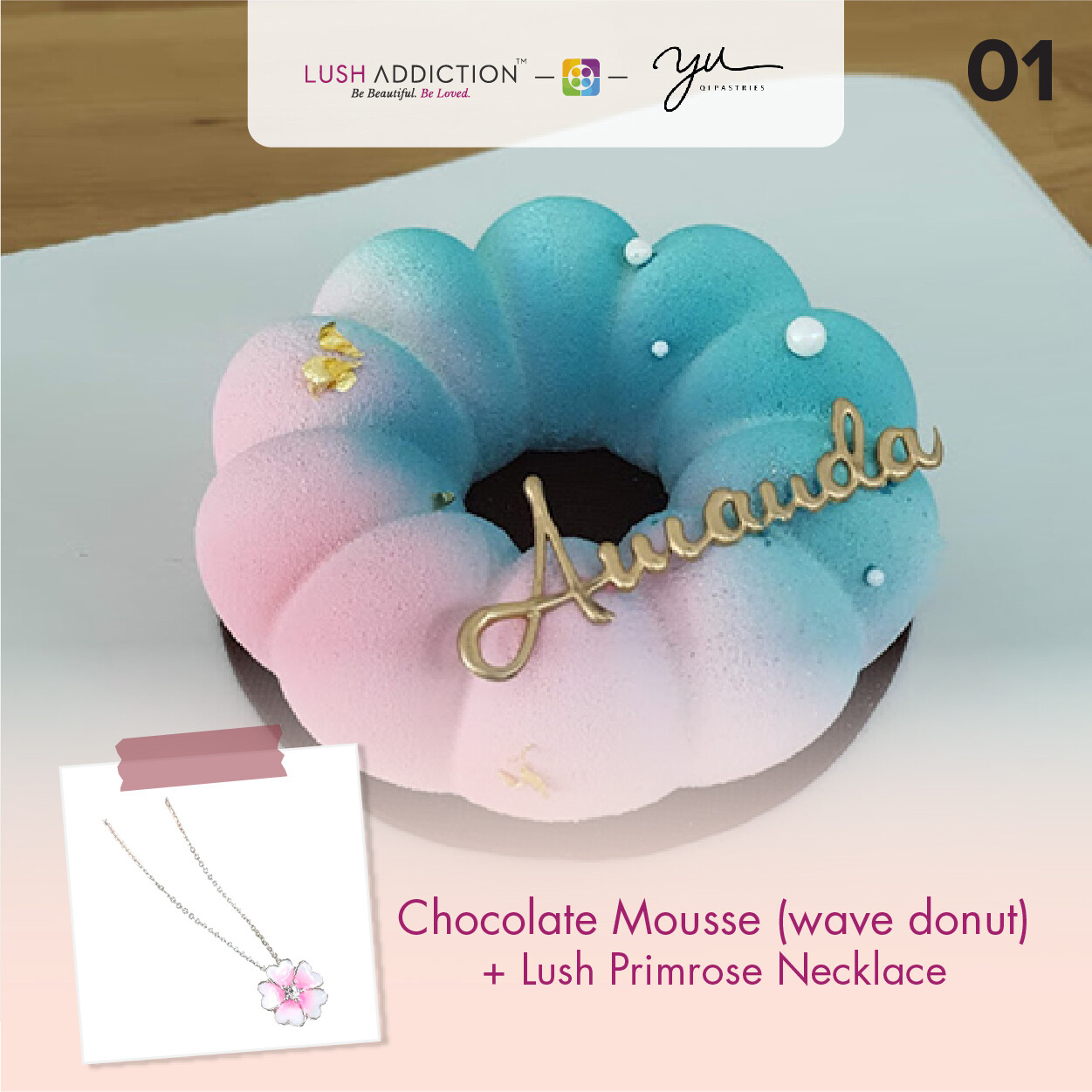 Chocolate Mousse (Wave Donut) + Lush Addiction Necklace (By: Yu.Qi Pastries  from KL)