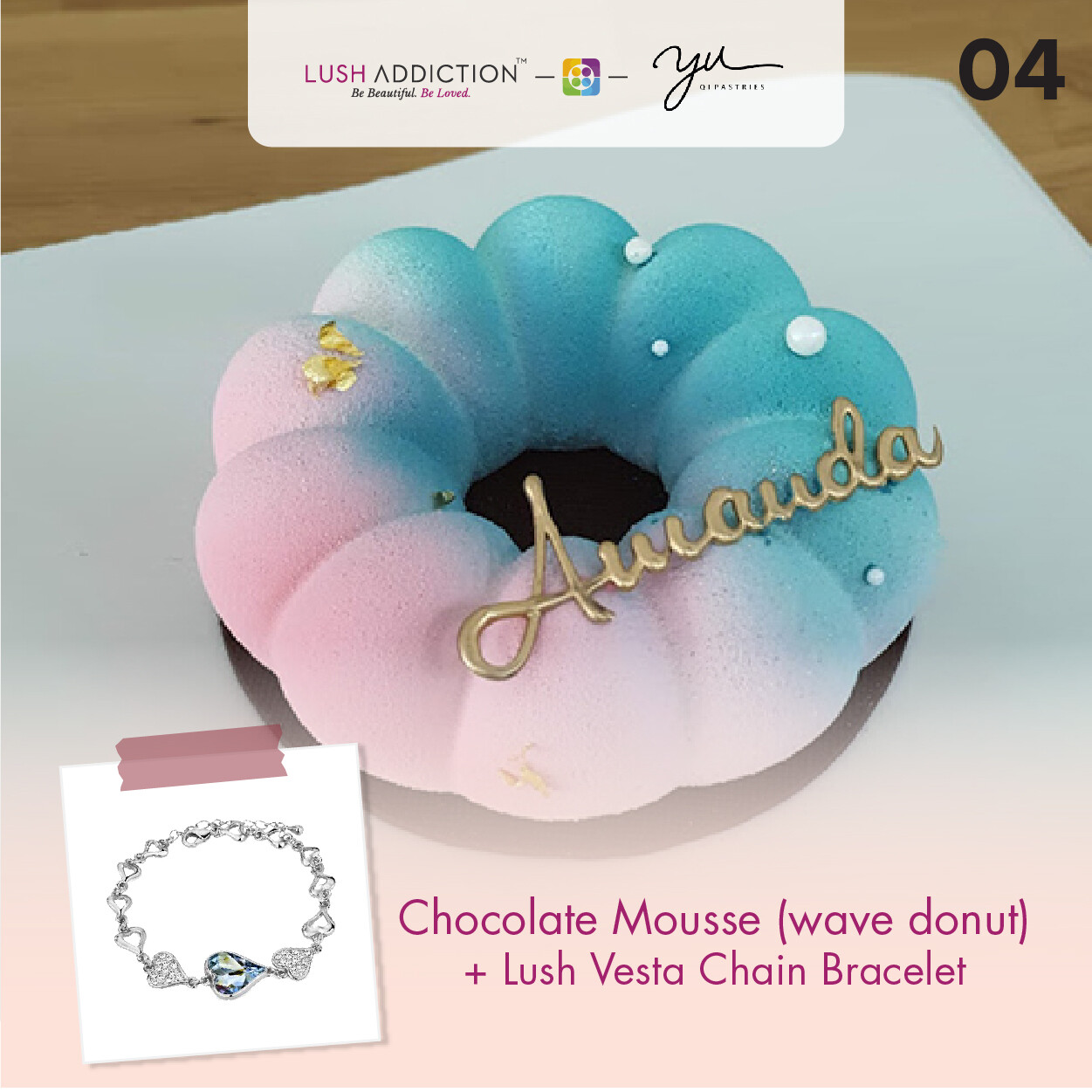 Chocolate Mousse (Wave Donut) + Lush Addiction Necklace (By: Yu.Qi Pastries  from KL)