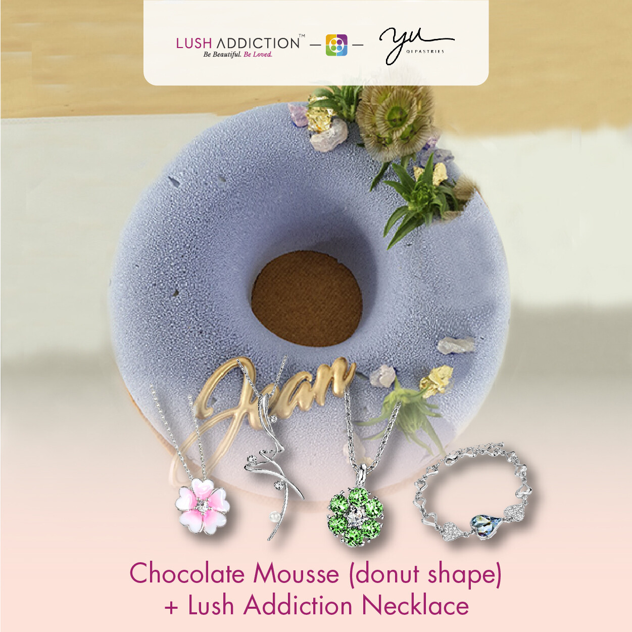 Chocolate Mousse (Donut Shape) + Lush Addiction Necklace (By: Yu.Qi Pastries  from KL)