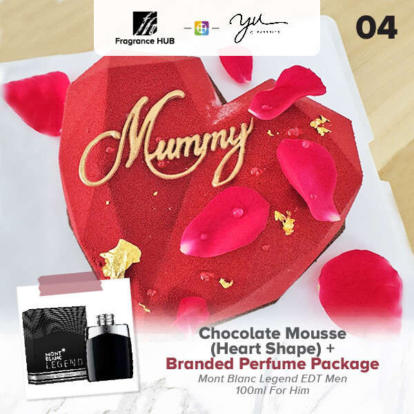 Chocolate Mousse (Heart Shape) + Fragrance Hub Branded Perfume (By: Yu.Qi Pastries from KL)