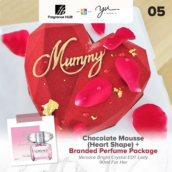 Chocolate Mousse (Heart Shape) + Fragrance Hub Branded Perfume (By: Yu.Qi Pastries from KL)