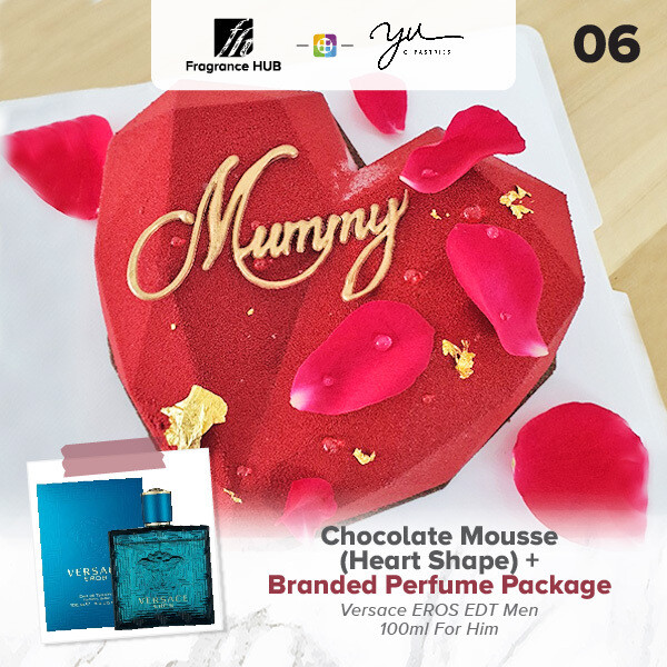 Chocolate Mousse (Heart Shape) + Fragrance Hub Branded Perfume (By: Yu.Qi Pastries from KL)