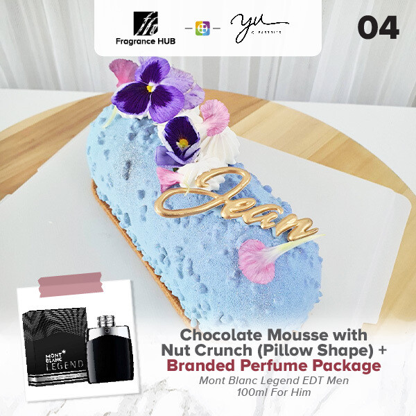Chocolate Mousse with Nut Crunch (Pillow Shape) + Fragrance Hub Branded Perfume (By: Yu.Qi Pastries from KL)