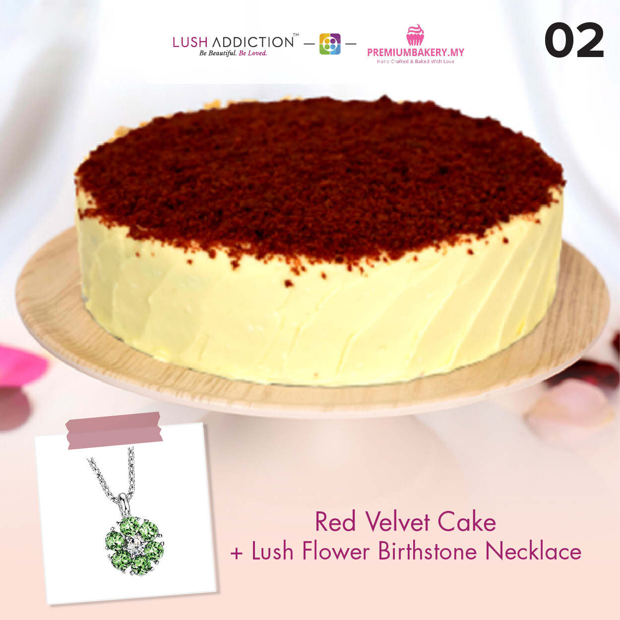 Red Velvet Cake + Lush Addiction Necklace (By: Premium Bakery  from KL)