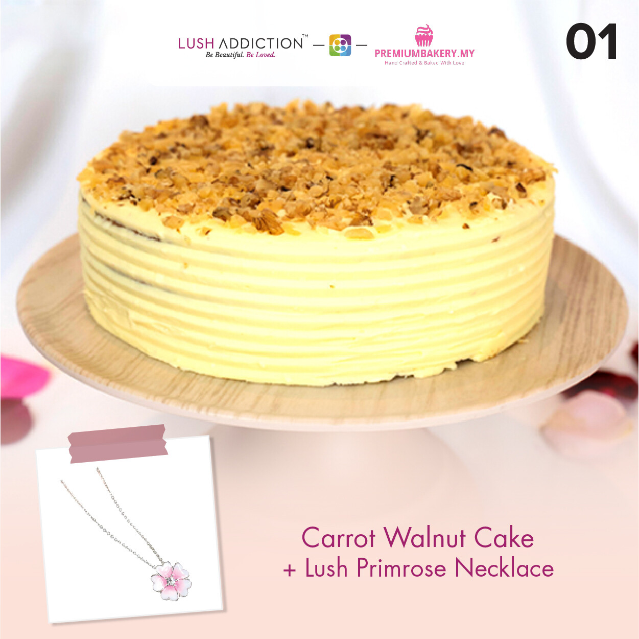 Carrot Walnut Cake + Lush Addiction Necklace (By: Premium Bakery  from KL)