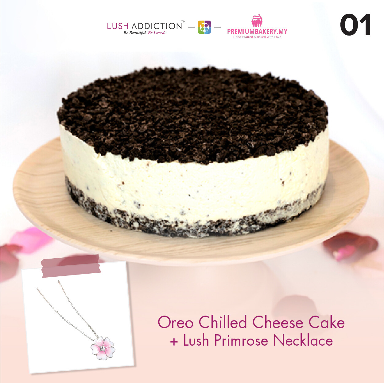 Oreo Chilled Cheese Cake + Lush Addiction Necklace (By: Premium Bakery  from KL)