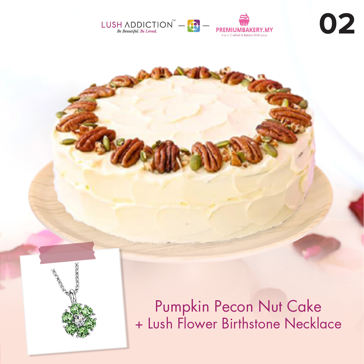 Pumpkin Pecon Nut Cake + Lush Addiction Necklace (By: Premium Bakery  from KL)