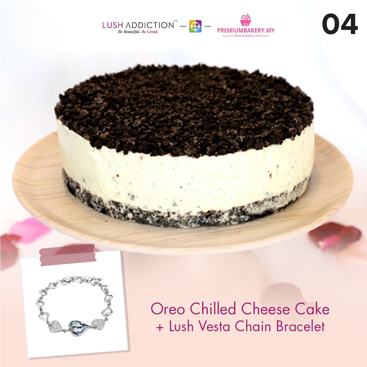 Oreo Chilled Cheese Cake + Lush Addiction Necklace (By: Premium Bakery  from KL)