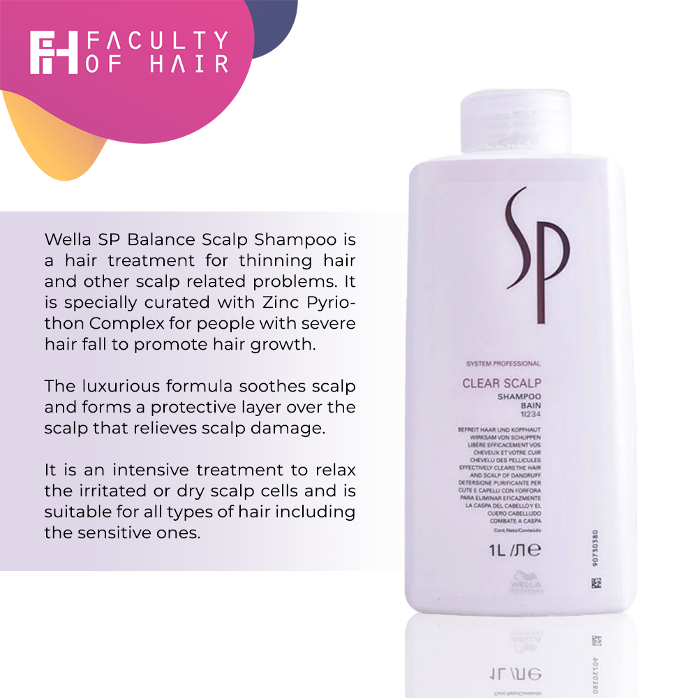 Wella SP System Professional Clear Scalp Shampoo 1000ml (By: Faculty of Hair)