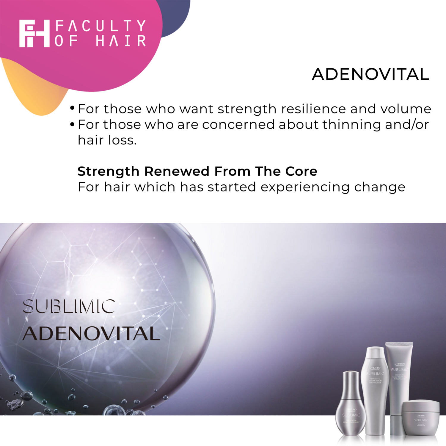 Shiseido Sublimic Adenovital Shampoo 500ml (By: Faculty of Hair)