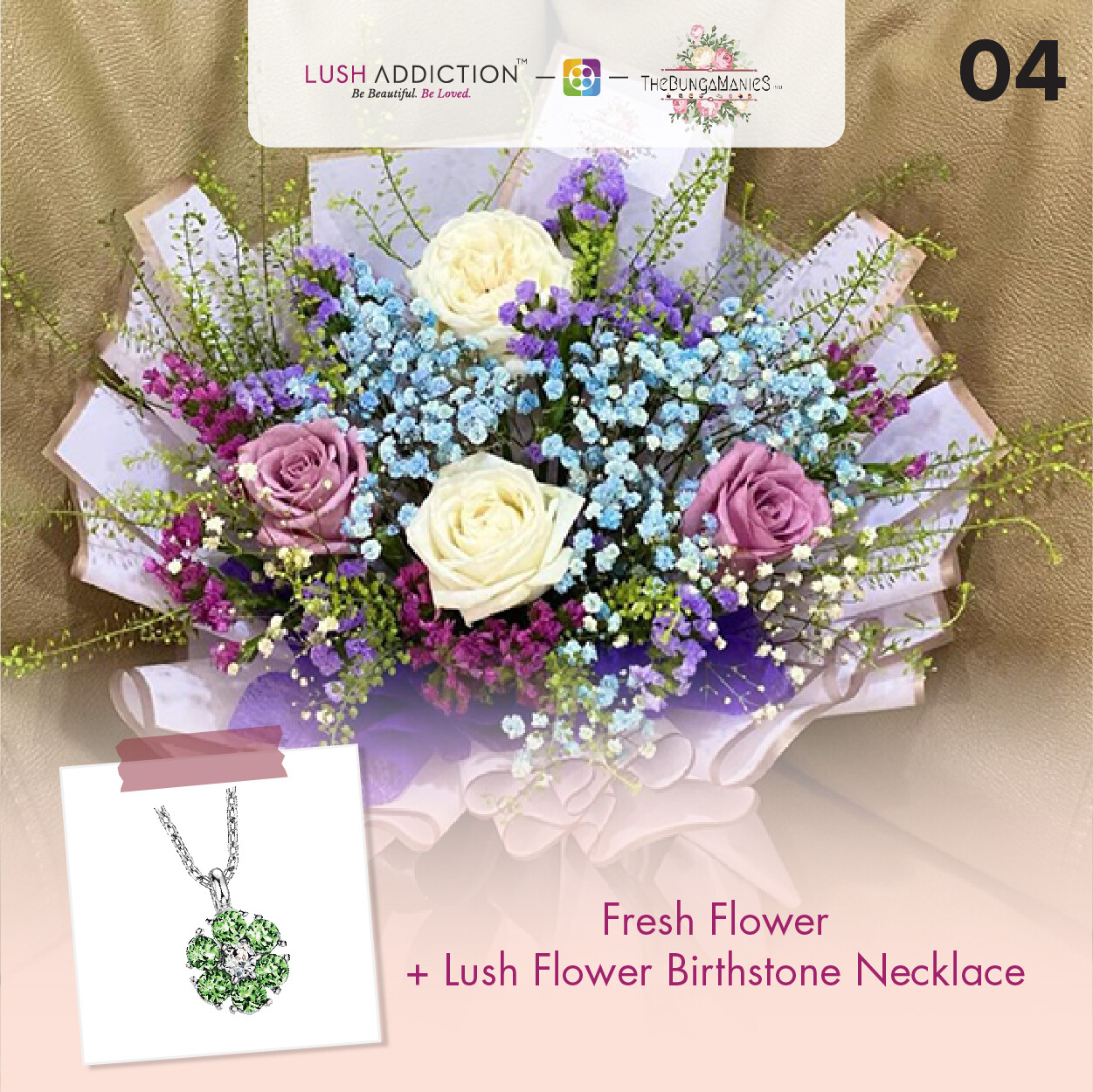 A Colourful Summer Fresh Flowers Bouquet + Lush Addiction Necklace (By: The Bunga Manies from Bintulu)