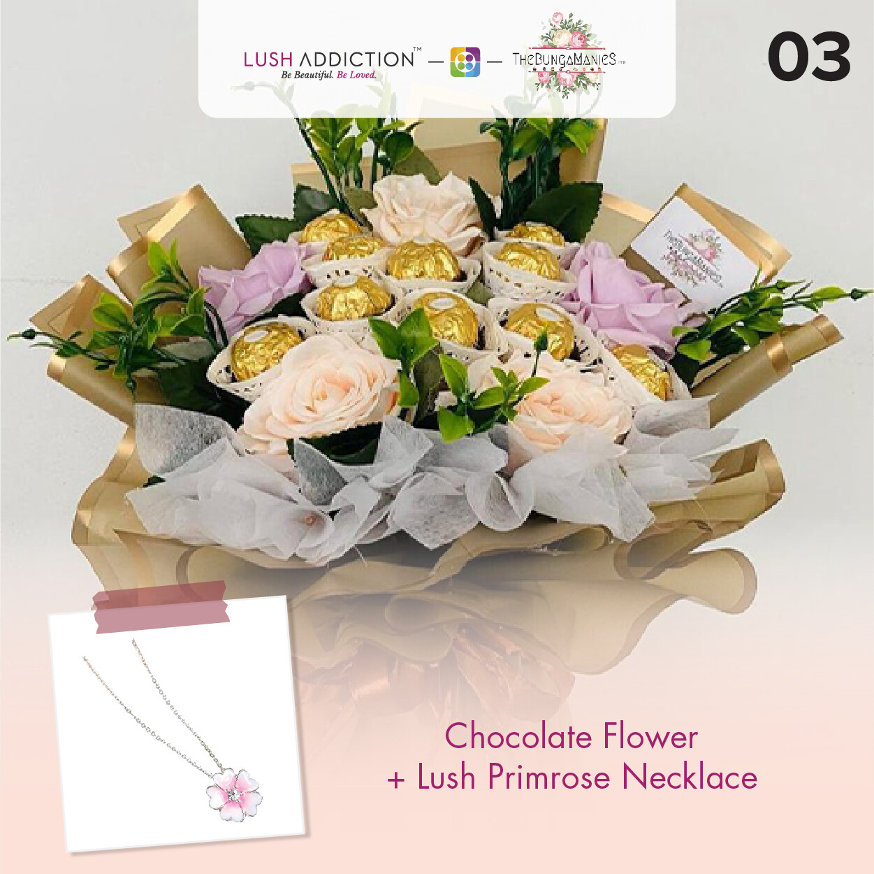 Good Old Time Soap Roses Bouquet  + Lush Addiction Necklace (By: The Bunga Manies from Bintulu)