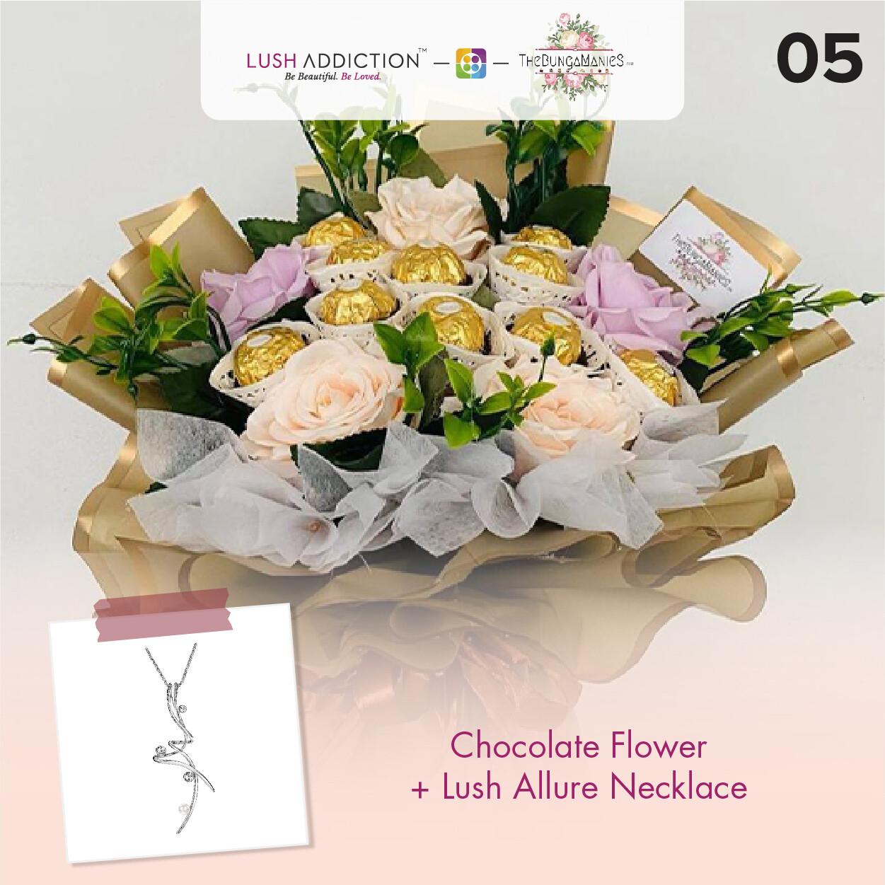 Good Old Time Soap Roses Bouquet  + Lush Addiction Necklace (By: The Bunga Manies from Bintulu)