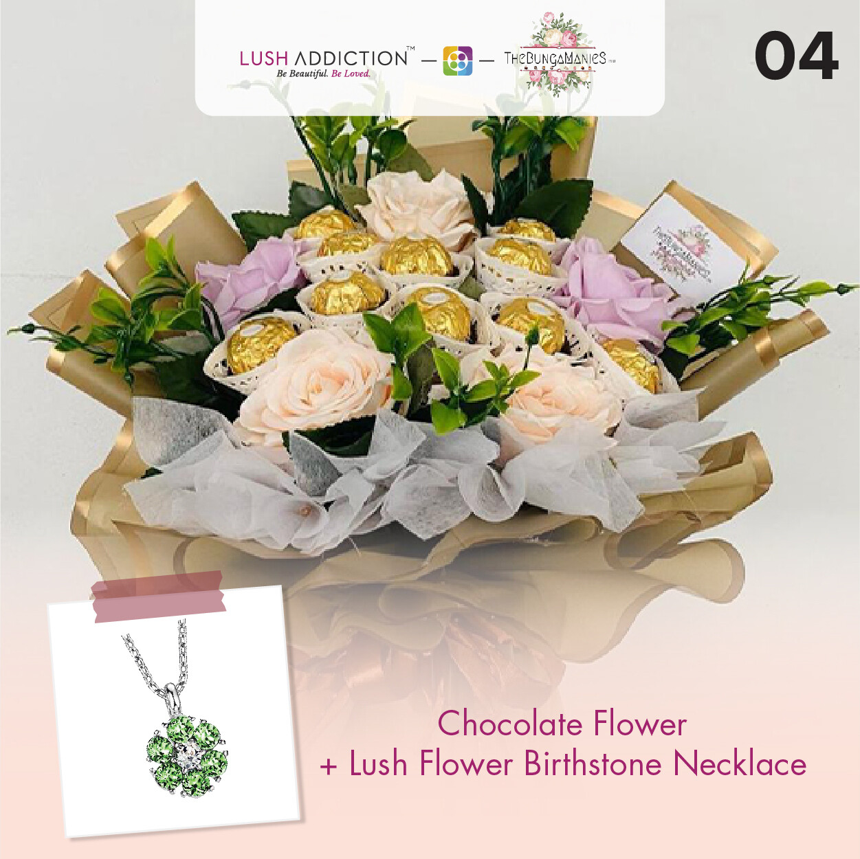 Good Old Time Soap Roses Bouquet  + Lush Addiction Necklace (By: The Bunga Manies from Bintulu)