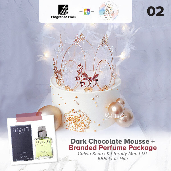Dark chocolate mousse + Fragrance Hub Branded Perfume (By: Bake by bu from Penang)