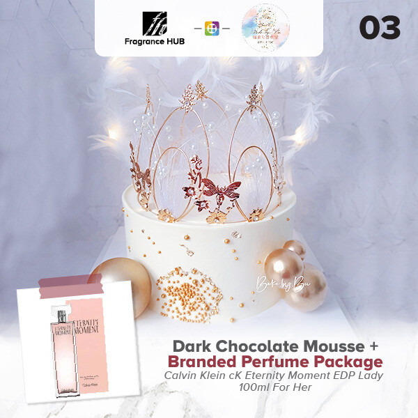 Dark chocolate mousse + Fragrance Hub Branded Perfume (By: Bake by bu from Penang)