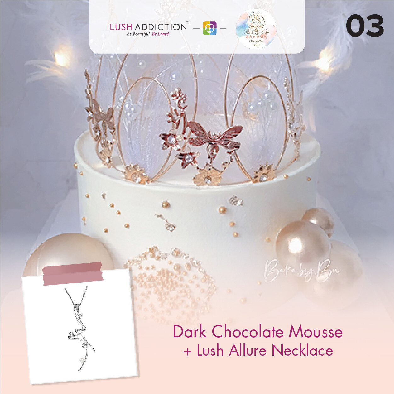 Dark chocolate mousse + Lush Addiction Necklace (By: Bake By Bu from Penang)