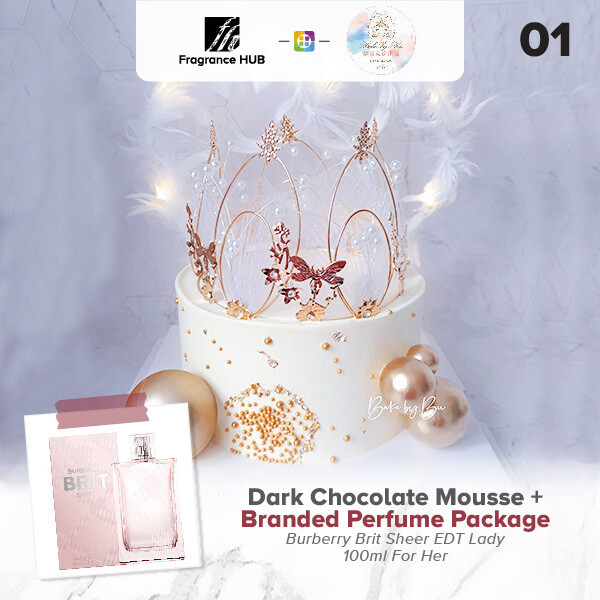 Dark chocolate mousse + Fragrance Hub Branded Perfume (By: Bake by bu from Penang)