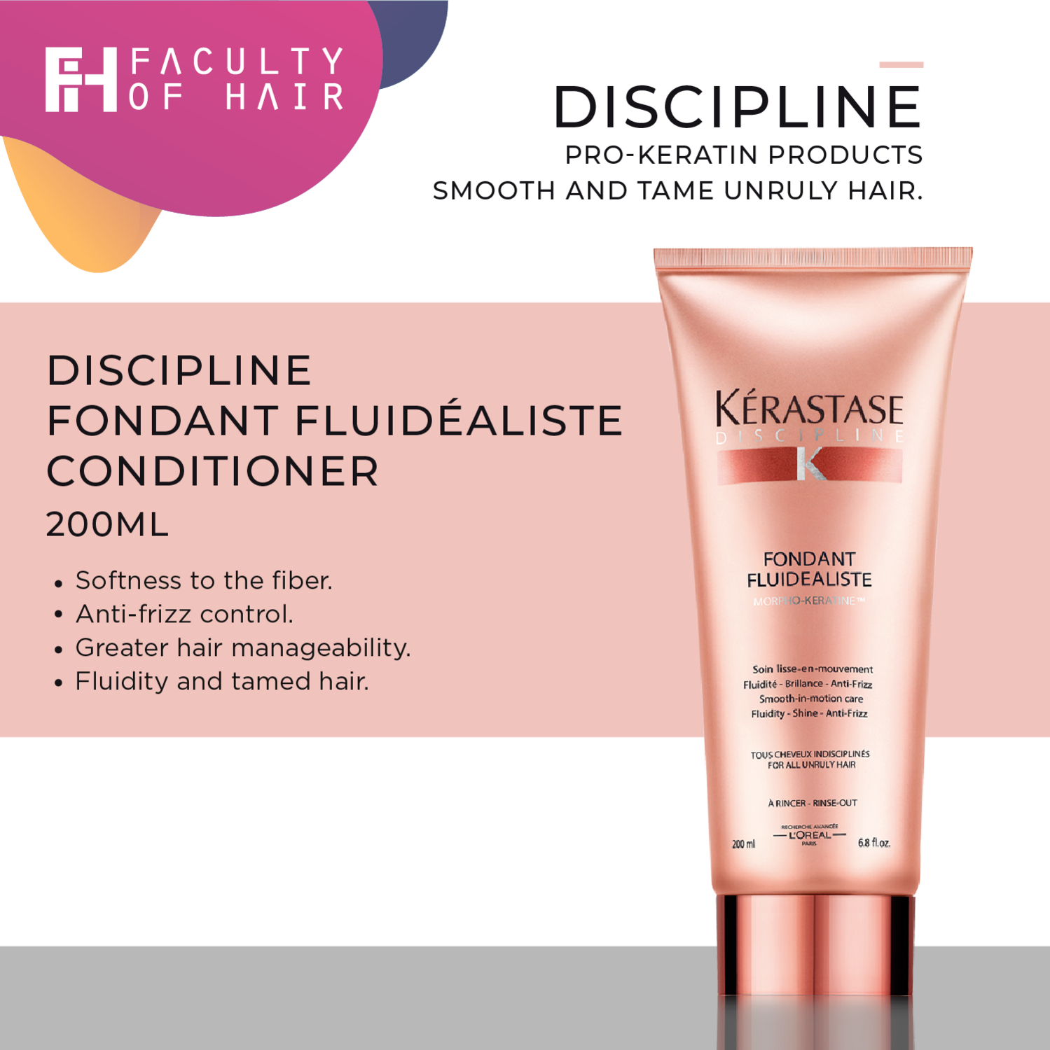 Kerastase Discipline Fondant Fluidealiste Conditioner 200ml (By: Faculty of Hair)
