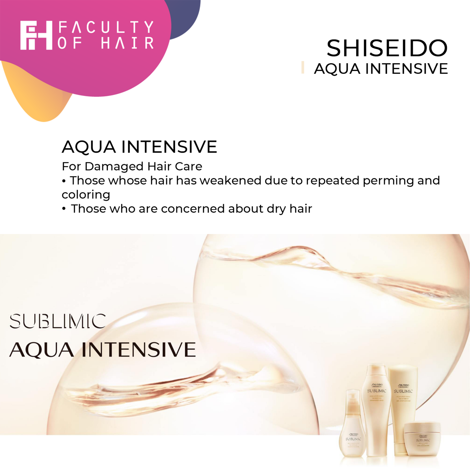 Shiseido Professional Sublimic Aqua Intensive Treatment For Dry, Damaged Hair 500ml (By: Faculty of Hair)