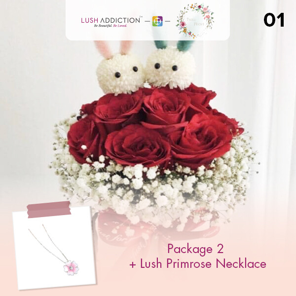 Package 2 + Lush Addiction Necklace (By: Twins Florist from Sri Petaling)
