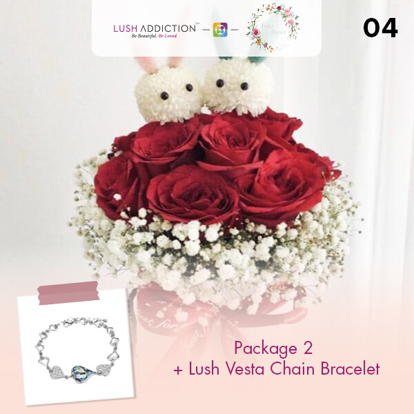 Package 2 + Lush Addiction Necklace (By: Twins Florist from Sri Petaling)