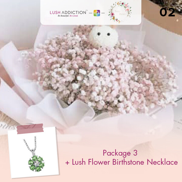 Package 3 + Lush Addiction Necklace (By: Twins Florist from Sri Petaling)