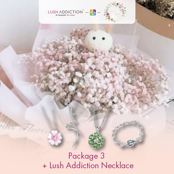 Package 3 + Lush Addiction Necklace (By: Twins Florist from Sri Petaling)