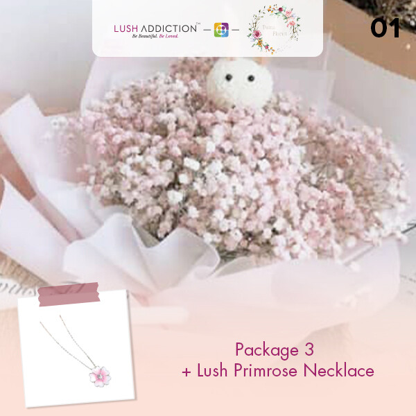 Package 3 + Lush Addiction Necklace (By: Twins Florist from Sri Petaling)