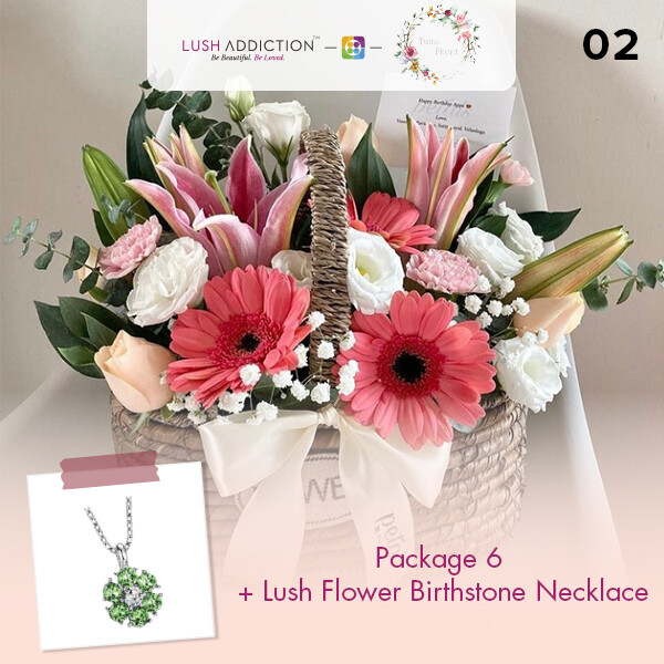 Package 6 + Lush Addiction Necklace (By: Twins Florist from Sri Petaling)