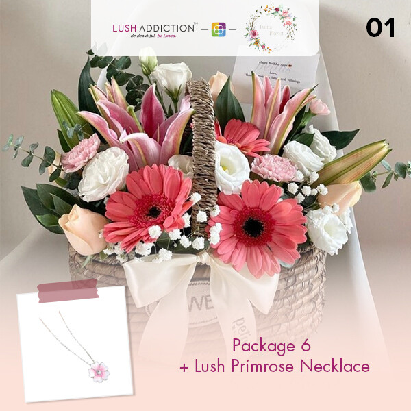 Package 6 + Lush Addiction Necklace (By: Twins Florist from Sri Petaling)