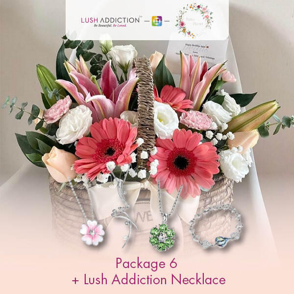Package 6 + Lush Addiction Necklace (By: Twins Florist from Sri Petaling)