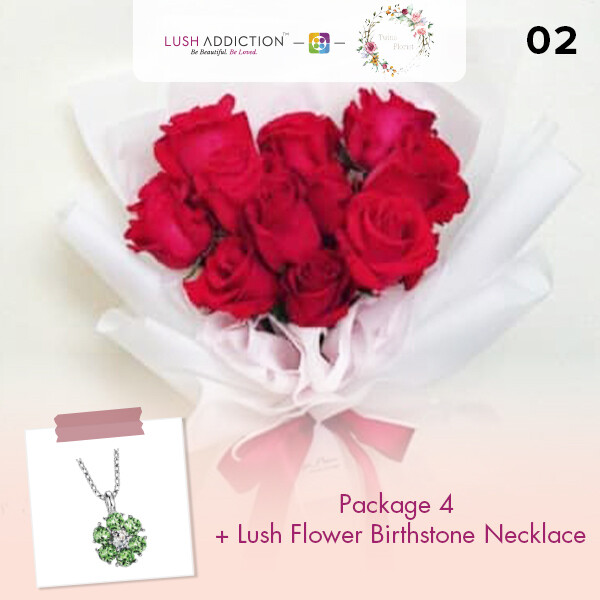 Package 4 + Lush Addiction Necklace (By: Twins Florist from Sri Petaling)