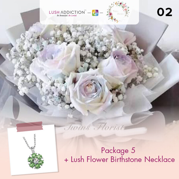 Package 5 + Lush Addiction Necklace (By: Twins Florist from Sri Petaling)