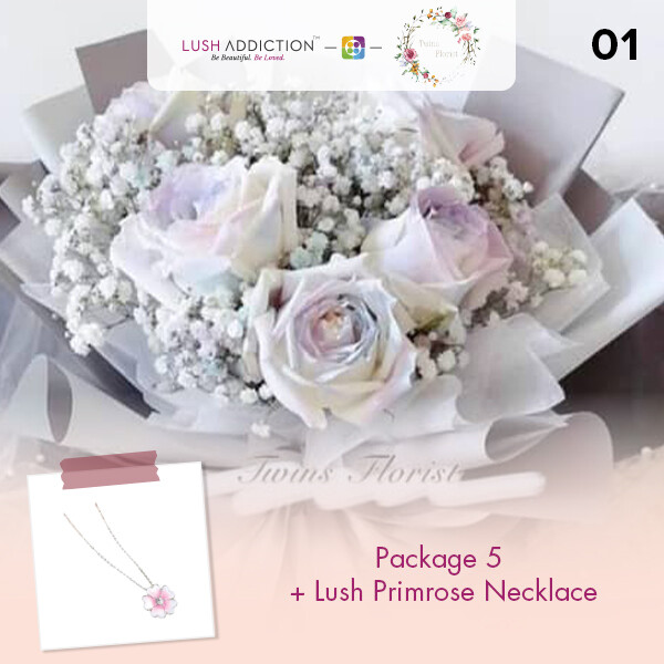 Package 5 + Lush Addiction Necklace (By: Twins Florist from Sri Petaling)