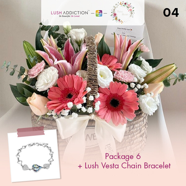 Package 6 + Lush Addiction Necklace (By: Twins Florist from Sri Petaling)
