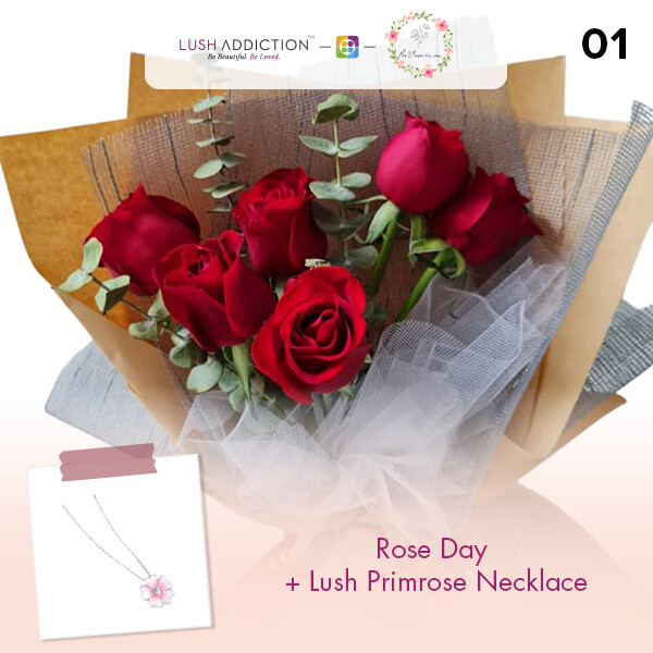 Rose Day + Lush Addiction Necklace (By: Flower 4 U from Petaling Jaya)