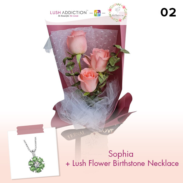 Sophia + Lush Addiction Necklace (By: Flower 4 U from Petaling Jaya)