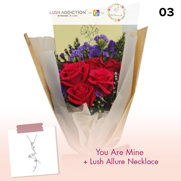You Are Mine + Lush Addiction Necklace (By: Flower 4 U from Petaling Jaya)