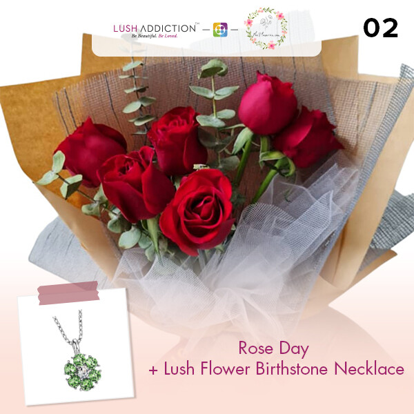 Rose Day + Lush Addiction Necklace (By: Flower 4 U from Petaling Jaya)