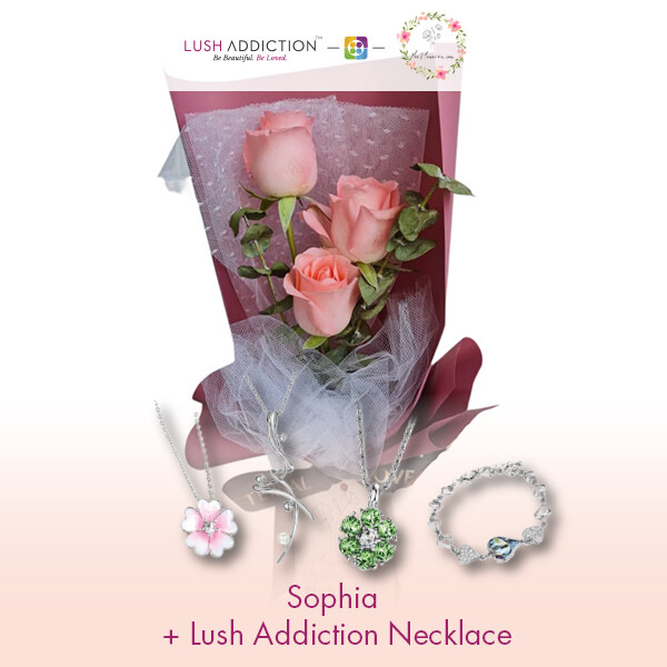 Sophia + Lush Addiction Necklace (By: Flower 4 U from Petaling Jaya)