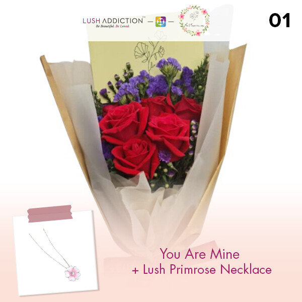 You Are Mine + Lush Addiction Necklace (By: Flower 4 U from Petaling Jaya)