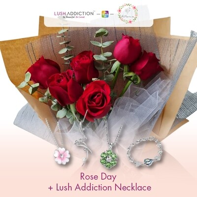 Rose Day + Lush Addiction Necklace (By: Flower 4 U from Petaling Jaya)